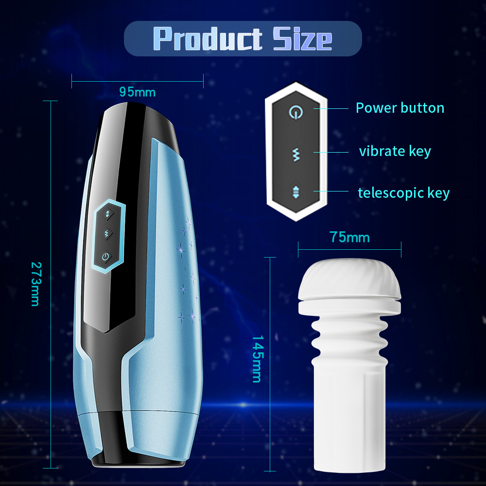 Starry Sky Stretching Airplane Cup 5-Frequency Stretching Vibration Male Masturbation Vibration Massager Adult Sexual Products:圖片 3