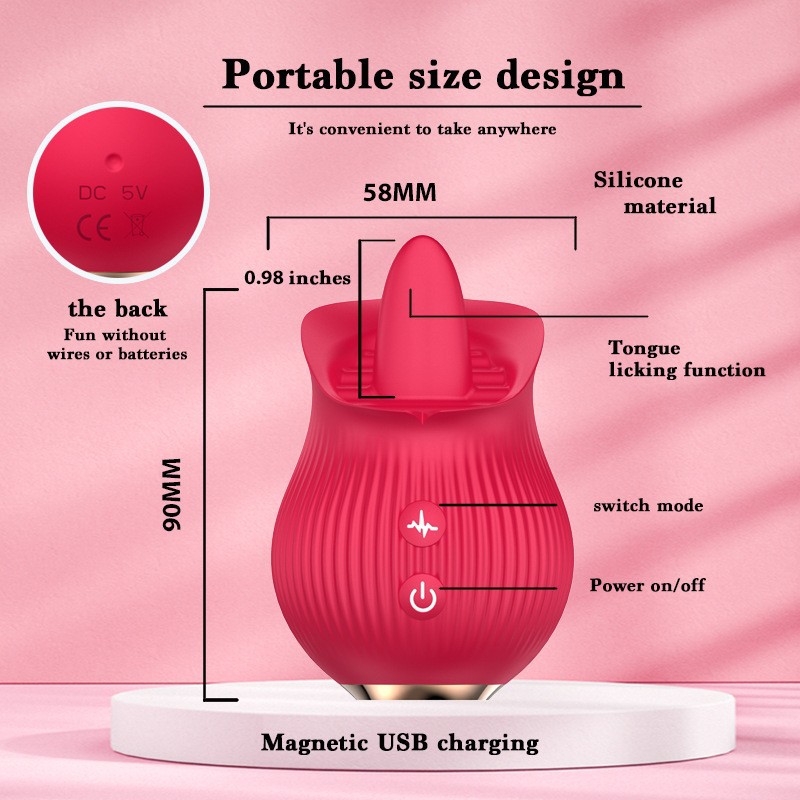 Rose Tongue Licking Vibration Jumping Egg Female Masturbator Flirting Sex Products:圖片 2