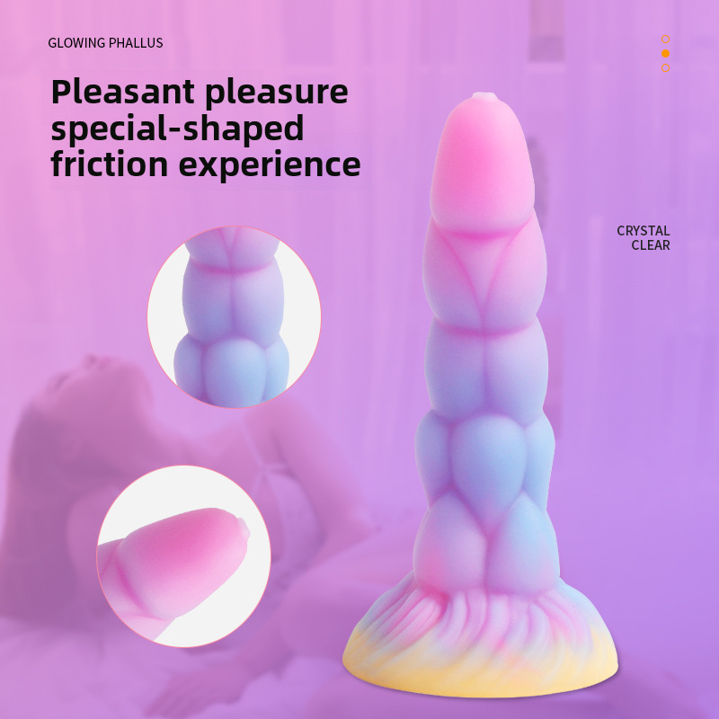 Luminous shaped penis, platinum silicone dildo, sex toy, adult product, sex toy, female masturbator:圖片 3