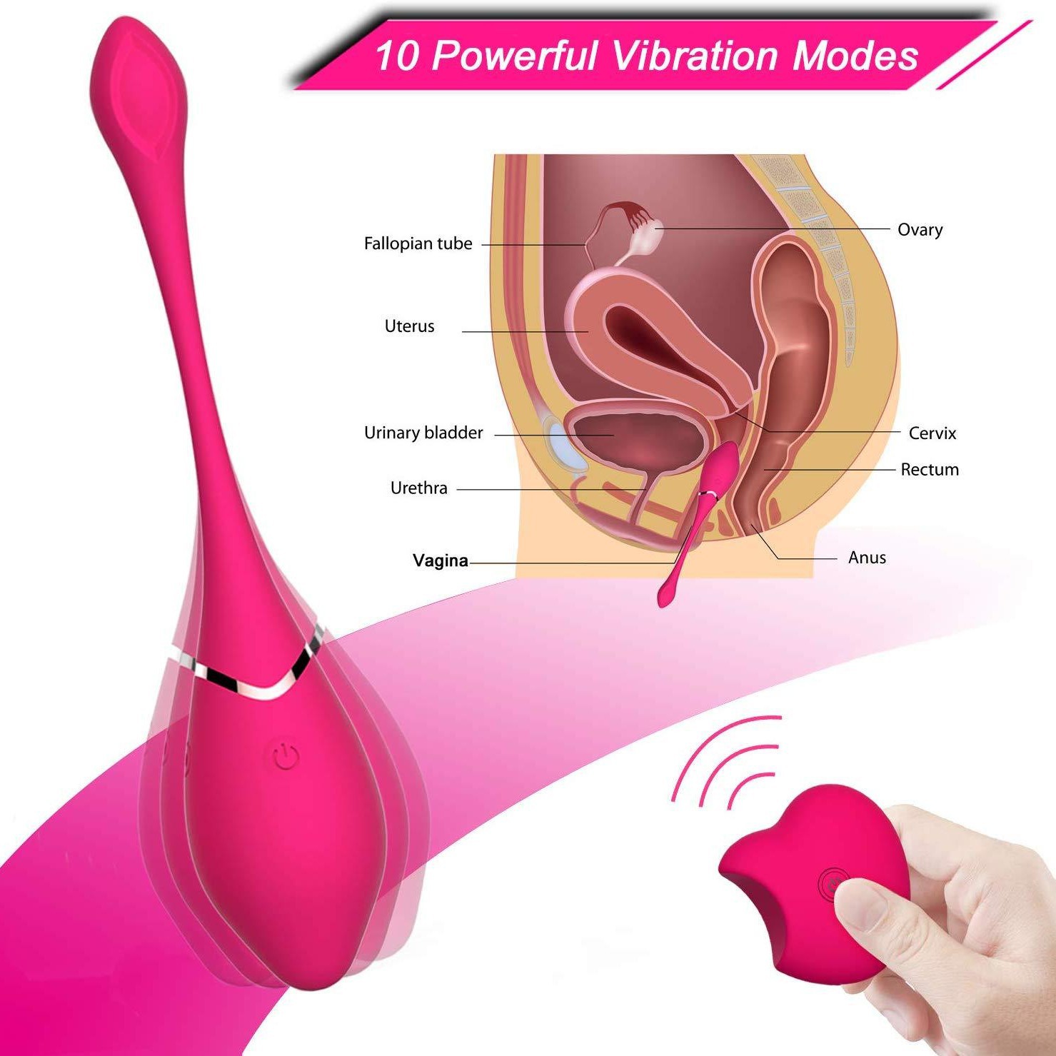 Silicone remote control wireless egg vibrator for women, sex toy for adults, G-spot massager, dildo:圖片 2