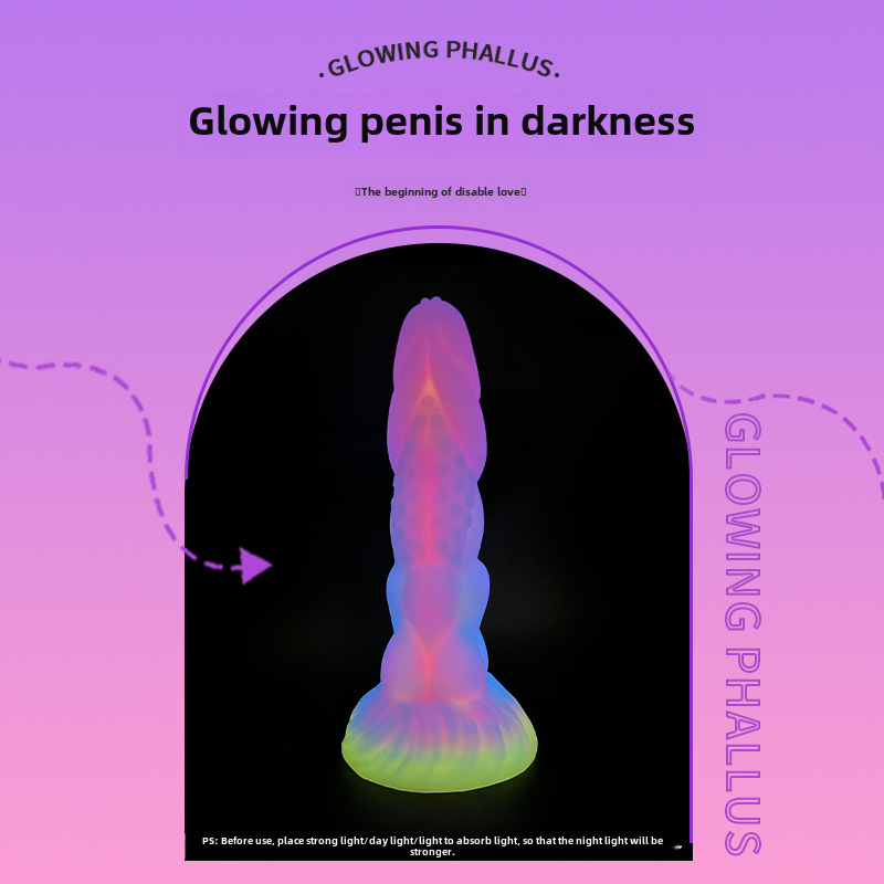 Luminous shaped penis, platinum silicone dildo, sex toy, adult product, sex toy, female masturbator:圖片 2