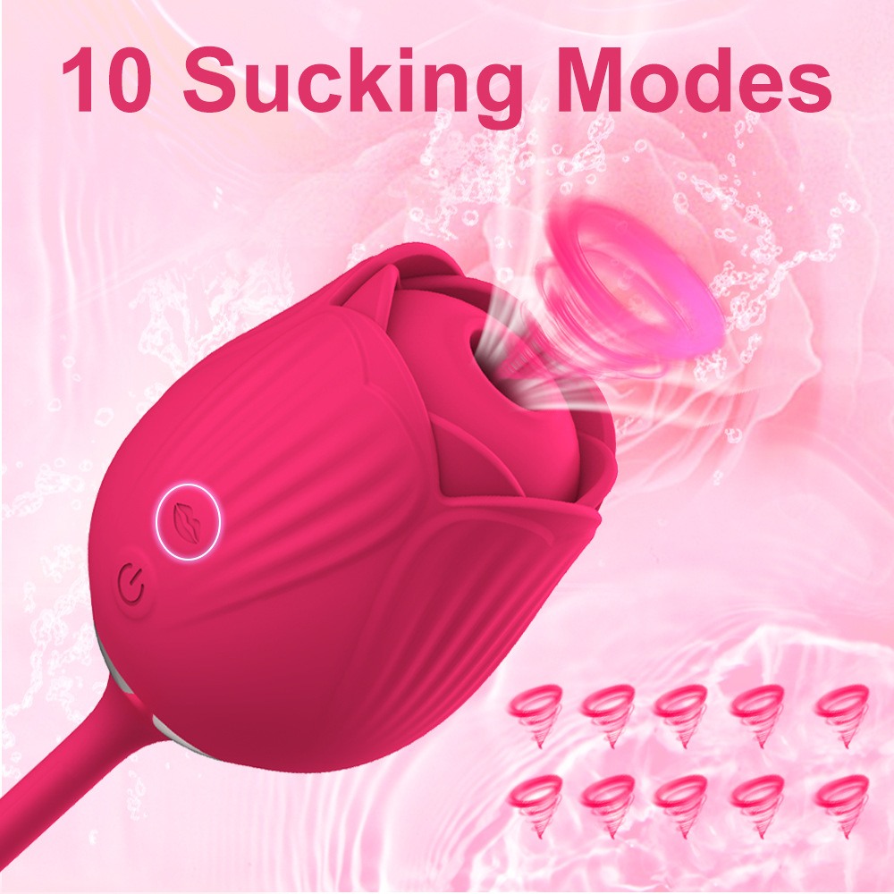Rose Stretch Jumping Egg Double Head Sucking Vibration Jumping Egg Female Masturbation Sex Products:圖片 2