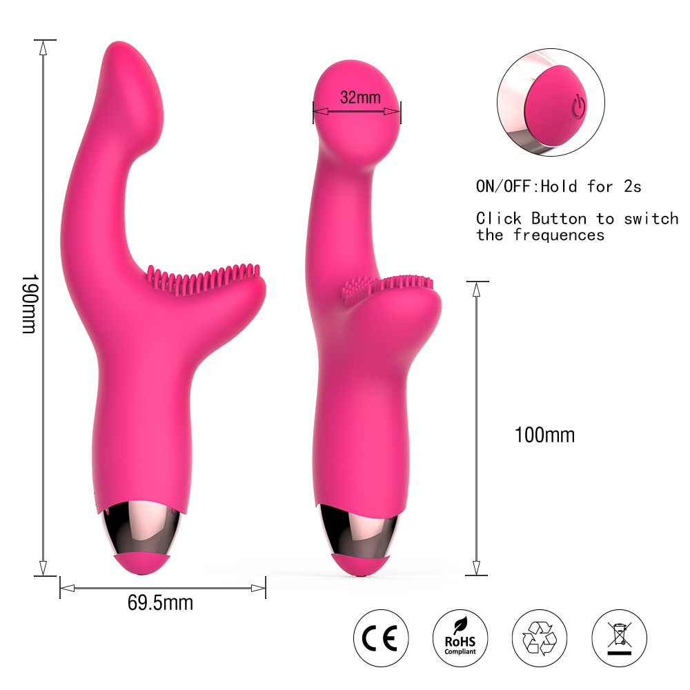 Charging Dual Shock 10 Frequency Brush Vibration Rod Finger Silicone Female Vibration Rod High Quality Suitable:圖片 4