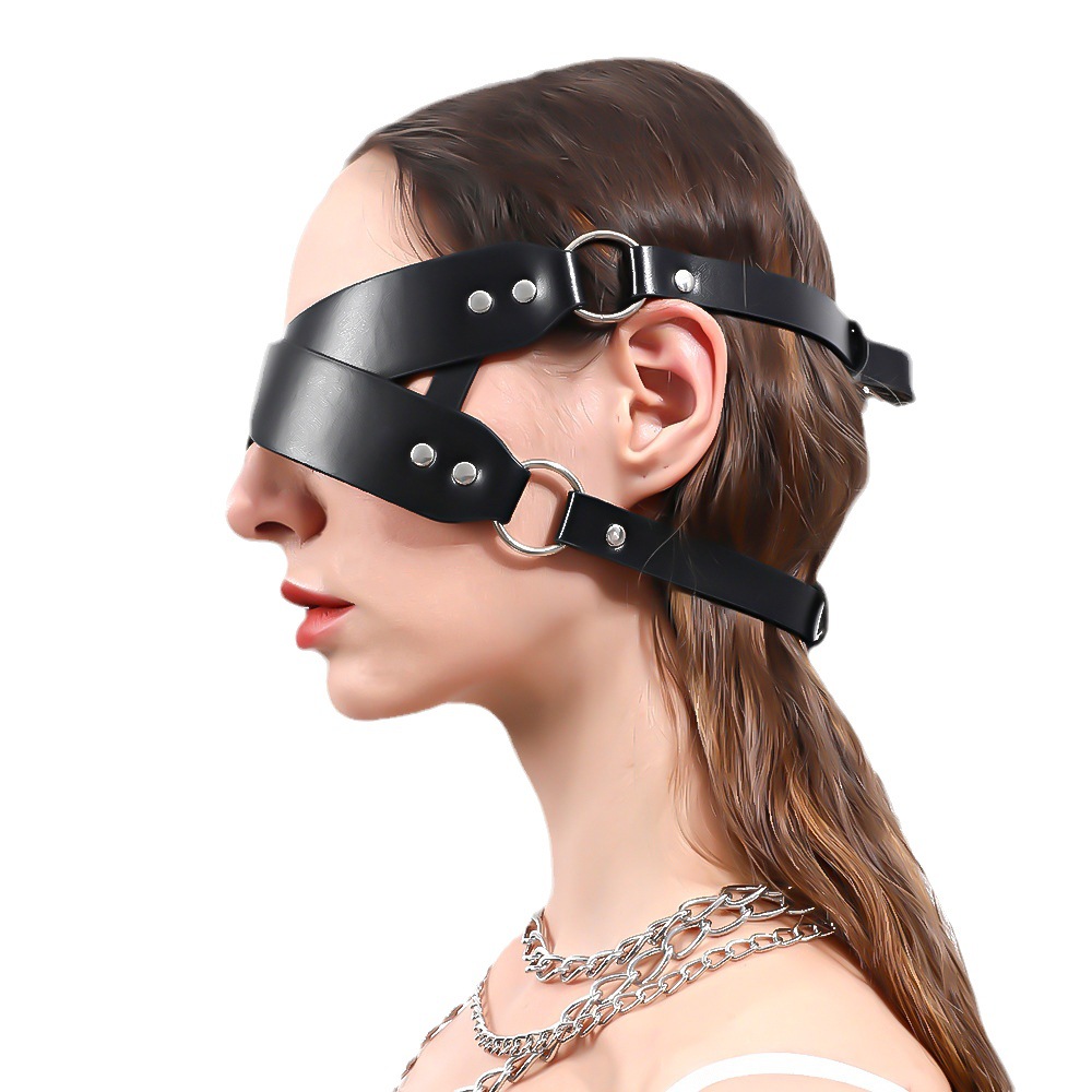 Adult sex SM bondage leather eye mask cos mask flirting seduction:圖片 5