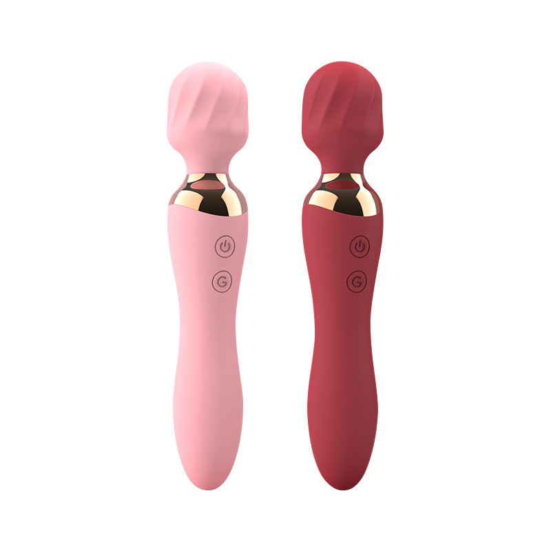 Variable frequency heating dual head silicone female AV vibrator, charging massage stick, masturbator, adult sex toy:圖片 5